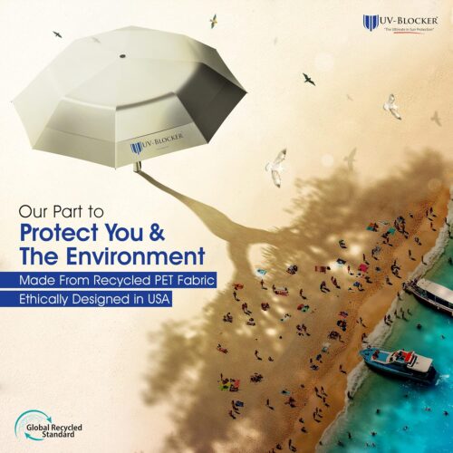 UV-Blocker Compact Sun Protection UV Umbrella - Auto Open/Close - Double Vented Canopy - Windproof Sun Umbrella - 55+ UPF - 42"/44"/58" - Image 5