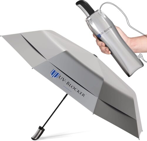 UV-Blocker Compact Sun Protection UV Umbrella - Auto Open/Close - Double Vented Canopy - Windproof Sun Umbrella - 55+ UPF - 42"/44"/58" - Image 6