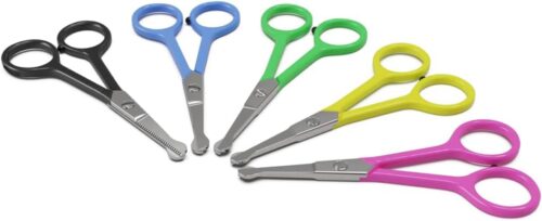 Tiny Trim 4.5" Ball-Tipped Scissor for Dog, Cat and all Pet Grooming - Ear, Nose, Face & Paw - Scaredy Cut's small Safety Scissor Blue - Image 2