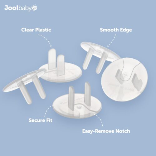 Jool Baby Outlet Covers (32 Pack) for Child Safety - Easy Adult Removal, Plug Protectors for Baby Proofing Electric Sockets - Transparent Design - Image 3