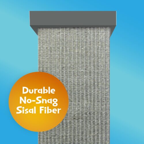 SmartCat Ultimate Scratching Post – Gray, Large 32 Inch Tower - Sisal Fiber, Simple Design - For All Cats - Image 3