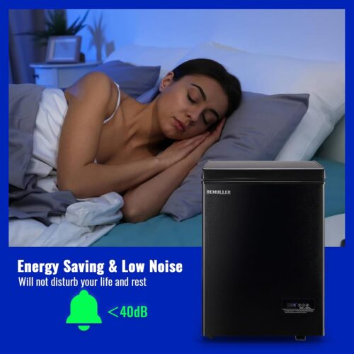 3.5 Cu.ft Chest Freezer with Electronic Panel, Accurate Temperature Display to 1 ℉, Black Deep Freezing Machine with 2 Removable Baskets, Compact Size for Any Space - Image 8