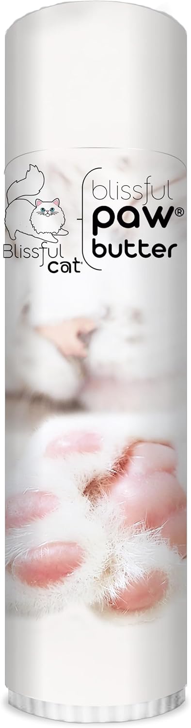 The Blissful Cat Paw Butter, Moisturizer for Dry Paw Pads, Softens and Protects a Rough Paw, Versatile, Lick-Safe Cat Paw Balm, 0.50 oz.