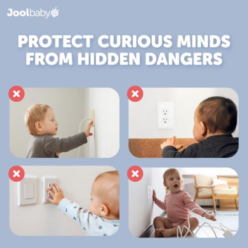 Jool Baby Outlet Covers (32 Pack) for Child Safety - Easy Adult Removal, Plug Protectors for Baby Proofing Electric Sockets - Transparent Design - Image 2