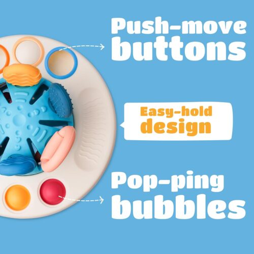 LiKee Montessori Toys for Baby 1+ Years Old, Sensory Development Toys for Toddlers 1-3, Silicone Pull String Travel Toy for 18+ Months, Gift for Baby Shower Infants Car Seat High Chair - Image 6