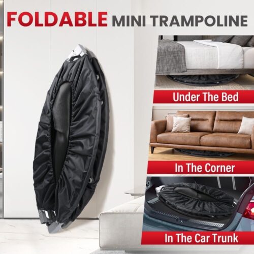 Trampoline, Portable Fitnes Foldable Trampoline in-Home Mini Rebounder, Exercise Trampoline for Kid/Adults, 40" Max Load 330lbs - Image 4