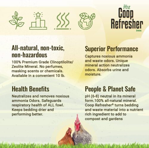 Coop Refresher - Zeolite Odor Eliminator - Essential Chicken Coop Accessory - 10 lbs - Image 3