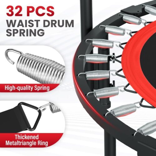 Trampoline, Portable Fitnes Foldable Trampoline in-Home Mini Rebounder, Exercise Trampoline for Kid/Adults, 40" Max Load 330lbs - Image 5