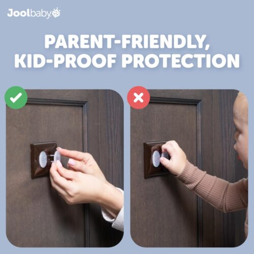 Jool Baby Outlet Covers (32 Pack) for Child Safety - Easy Adult Removal, Plug Protectors for Baby Proofing Electric Sockets - Transparent Design - Image 5