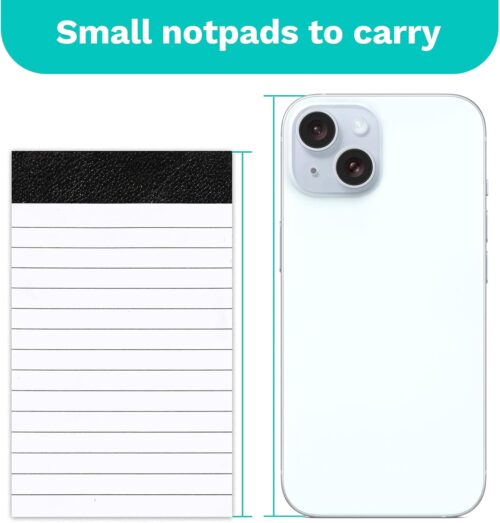 Note Pads 3x5 College Ruled 12 Pack, Goefun Small Notepads White Pocket Memo Pads - 30 Sheets Mini Notepad - Image 6