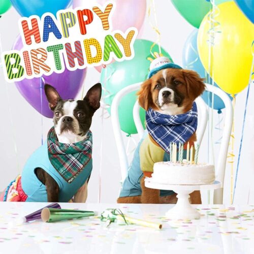 Remifa Dog Bandanas - 6PCS Birthday Gift Washable Green Black Blue Red Square Plaid Printing Christmas Dog Bib Double Reversible Kerchief Scarf Adjustable Accessories for Small to Large Dog Puppy Cat - Image 7