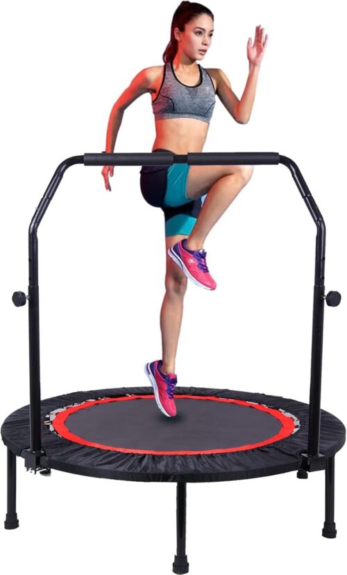 Trampoline, Portable Fitnes Foldable Trampoline in-Home Mini Rebounder, Exercise Trampoline for Kid/Adults, 40″ Max Load 330lbs