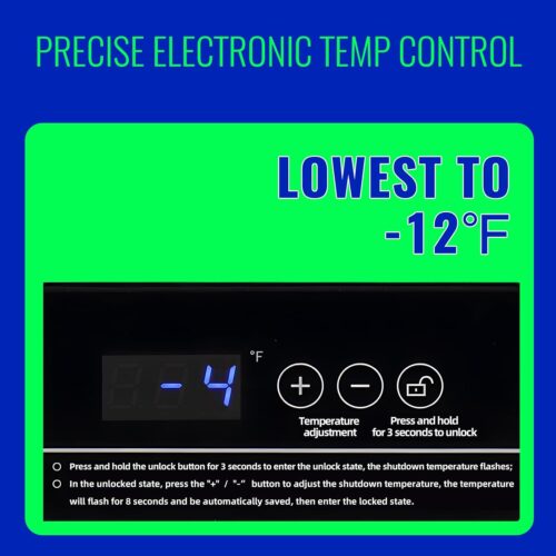 3.5 Cu.ft Chest Freezer with Electronic Panel, Accurate Temperature Display to 1 ℉, Black Deep Freezing Machine with 2 Removable Baskets, Compact Size for Any Space - Image 3