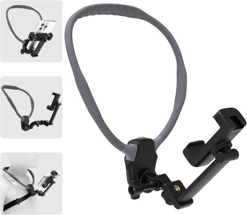 Neck Mount for Cell Phone,Anti-Shake Strap, Hands Free POV/Vlog Chest Phone Holder for Recording, Compatible with iPhone Andriod