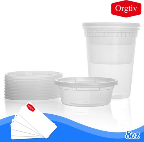 8oz 40set Deli Containers with Lids, Small Containers with Lids, Disposable Quart Containers - Leakproof, Microwave/Dishwasher Safe, Durable - Image 5