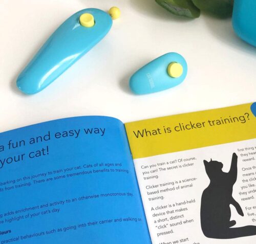 CAT SCHOOL Clicker Training Kit - 1 Cat Training Clicker, 1 Target Stick, 1 Step-by-Step Instruction Booklet - Clicker Tools for Cat Training, Fist Bump Training, Positive Behavior - Image 4