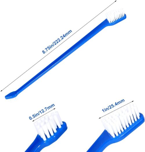 Newday 50 Pieces Double-Headed Dog Cat Pet Toothbrush, Super Soft Bristles Oral Care Teeth, pet Tooth Brush for Dogs, Dog toothbrushes in Bulk Individual polybag (Blue) - Image 3