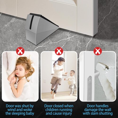 Adjustable Heavy Duty Door Stopper, Spring Loaded with Holder, Tall up to 3 in Strongest Stainless Steel Doorstop for Bottom of Any Heavy Door - Image 7