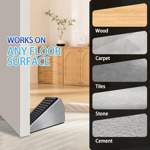 Adjustable Heavy Duty Door Stopper, Spring Loaded with Holder, Tall up to 3 in Strongest Stainless Steel Doorstop for Bottom of Any Heavy Door - Image 6