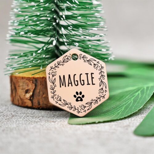 Vimdevs Custom Dog Tags, Funny Double Sided Deep Engraved Stainless Steel Pet Id Tags for Dogs, Cat & Dog Collar Charm, Lightweight Sturdy Cute Cat Id Tags, Personalized Dog Name Tags (Hexagon) - Image 8