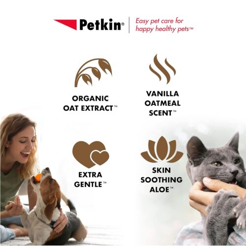Petkin Pet Wipes for Dogs and Cats, Oatmeal, 100 Wipes (Large) for Dogs and Cats - Soothes Itchy Dry Skin and Cleans Ears, Face, Butt, Body and Eye Area - Idea for Home and Travel - Image 5