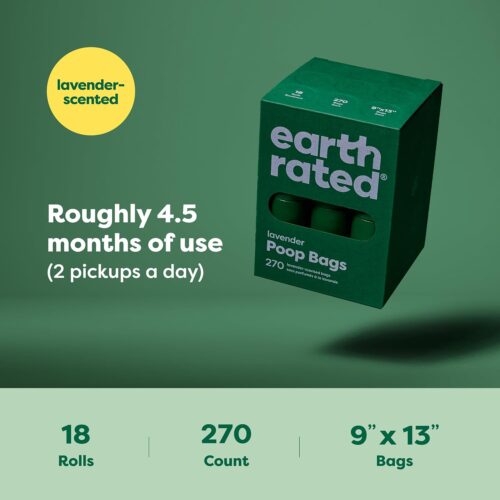 Earth Rated Poop Bags for Dogs, Guaranteed Leak Proof and Extra Thick Waste Bag Refill Rolls, Lavender Scented, 270 Count - Image 7