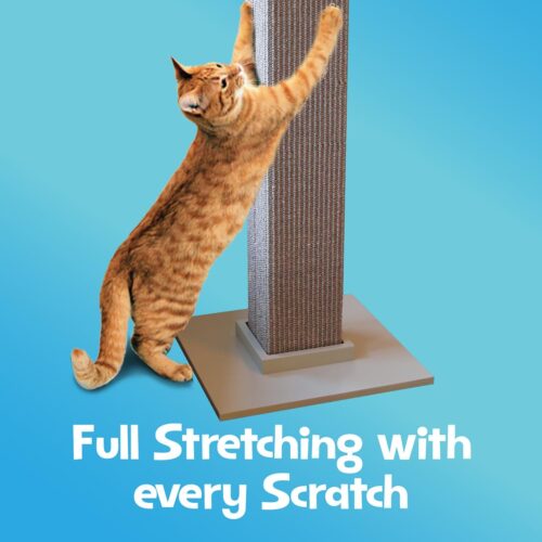 SmartCat Ultimate Scratching Post – Gray, Large 32 Inch Tower - Sisal Fiber, Simple Design - For All Cats - Image 4