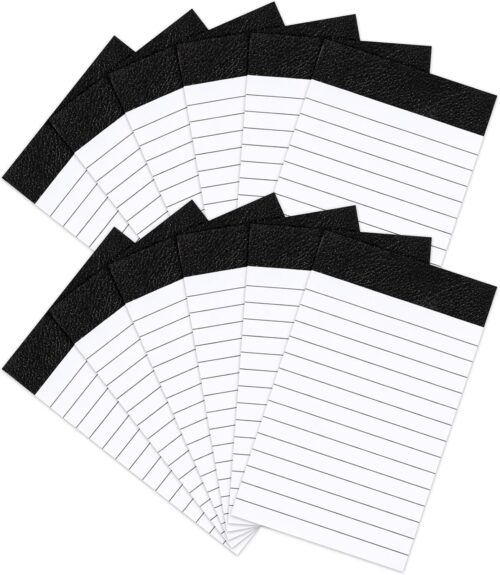Note Pads 3×5 College Ruled 12 Pack, Goefun Small Notepads White Pocket Memo Pads – 30 Sheets Mini Notepad