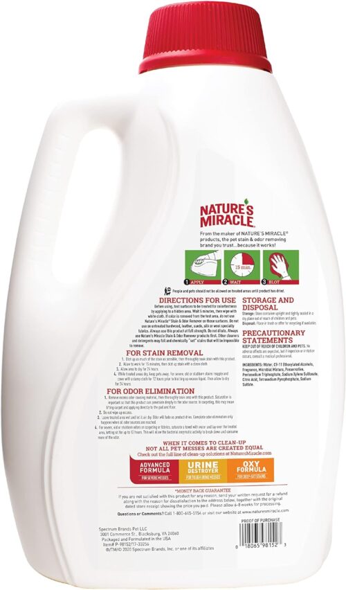 Nature's Miracle Stain and Odor Remover Cat, Odor Control Formula, Pour - Image 2