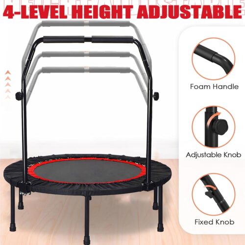 Trampoline, Portable Fitnes Foldable Trampoline in-Home Mini Rebounder, Exercise Trampoline for Kid/Adults, 40" Max Load 330lbs - Image 3