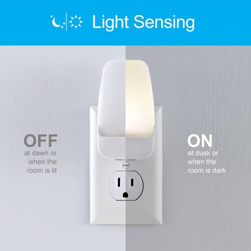 GE LED Night Light, Plug-in, Dusk to Dawn Sensor, Warm White, Ambient Lighting, Ideal Nightlight for Kids, Adults, Bedroom, Bathroom, Nursery, Hallway, Kitchen, 46478, 8 Pack - Image 2