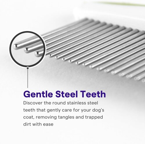 Dog Comb for Removes Tangles and Knots - Cat Comb for Removing Matted Fur - Grooming Tool with Stainless Steel Teeth and Non-Slip Grip Handle - Best Pet Hair Comb for Home Grooming Kit - Ebook Guide - Image 3