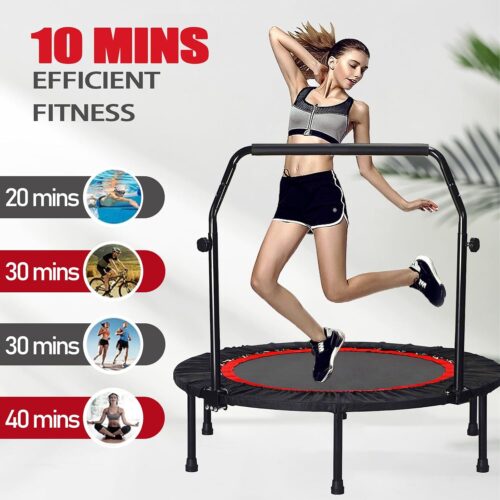 Trampoline, Portable Fitnes Foldable Trampoline in-Home Mini Rebounder, Exercise Trampoline for Kid/Adults, 40" Max Load 330lbs - Image 2