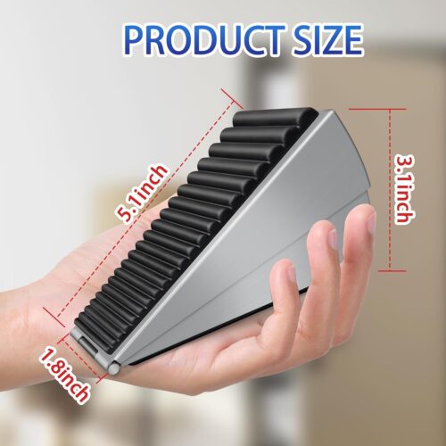 Adjustable Heavy Duty Door Stopper, Spring Loaded with Holder, Tall up to 3 in Strongest Stainless Steel Doorstop for Bottom of Any Heavy Door - Image 2
