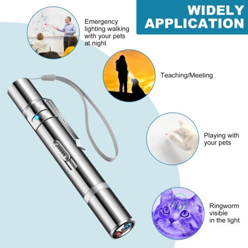Cowjag Cat Toys, Laser Pointer with 5 Adjustable Patterns, USB Recharge Laser, Long Range and 3 Modes Training Chaser Interactive Toy, Dog Laser Toy - Image 6