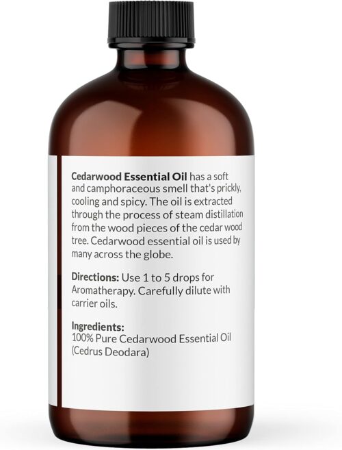NaturoBliss 100% Pure Cedarwood Essential Oil Therapeutic Grade Premium Quality (4 fl. oz) with Glass Dropper, Perfect for Aromatherapy - Image 2
