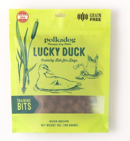 Polkadog Lucky Duck Dog Training Treats – All-Natural Bits, Pet Treats for Kittens, Puppies – Bite-Sized, Crunchy Snack for Dogs, Cats – Grain Free – 7oz