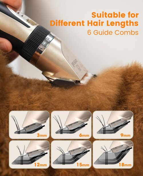 oneisall Dog Clippers and Dog Paw Trimmer Kit 2 in 1 Low Noise Cordless Dog Clippers for Grooming Pet Hair Trimmers for Small and Large Dogs Cats Animals - Image 5