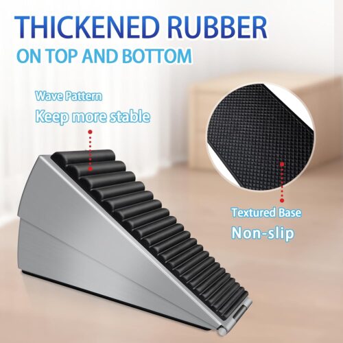 Adjustable Heavy Duty Door Stopper, Spring Loaded with Holder, Tall up to 3 in Strongest Stainless Steel Doorstop for Bottom of Any Heavy Door - Image 4
