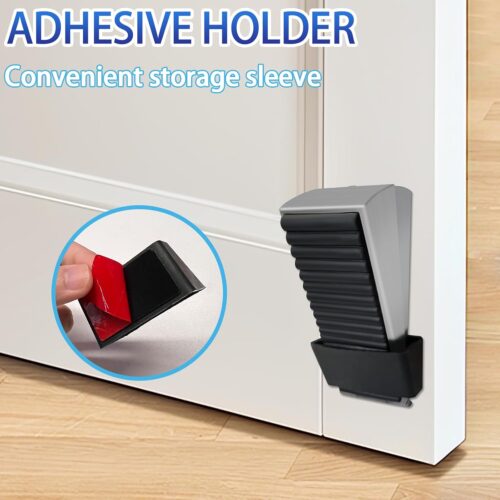 Adjustable Heavy Duty Door Stopper, Spring Loaded with Holder, Tall up to 3 in Strongest Stainless Steel Doorstop for Bottom of Any Heavy Door - Image 5