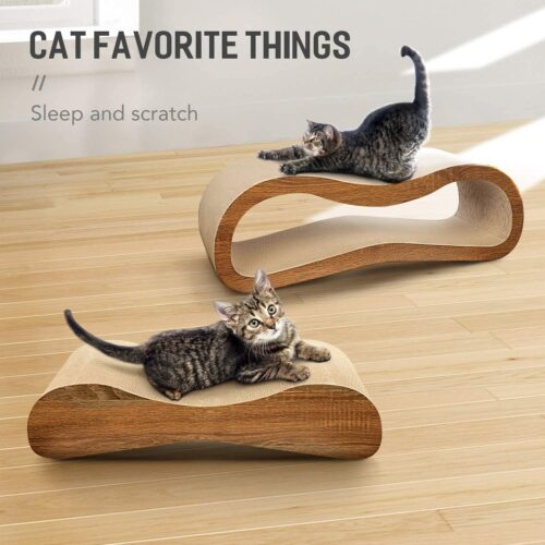 FluffyDream 2 in 1 Cat Scratcher Cardboard Lounge Bed, Cat Scratching Post, Durable Board Pads Prevents Furniture Damage,Large - Image 6