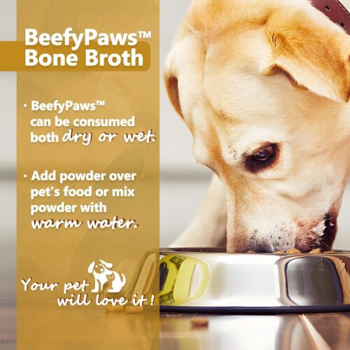 Zammex Bone Broth for Dogs, Grass Fed Beef Bone Broth Protein Powder - Supports Joints and Bone, Enhances Fur, Dogs & Cats Food Toppers for Dry & Wet 10.58oz - Image 5
