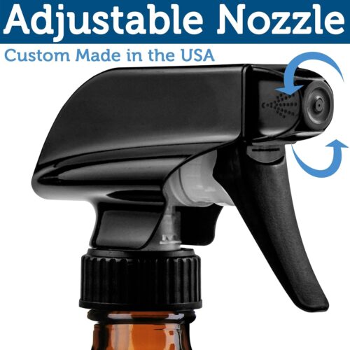 Empty Amber Glass Spray Bottles - 2 Pack - Large 16oz Refillable Bottle is Great for Essential Oils, Plants, Cleaning Solutions, Hair Mister - Durable Nozzle w/Fine Mist and Stream Setting - Image 2