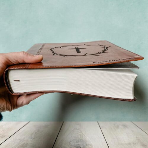 Hand Lettered and Laser Engraved ESV Journaling Study Bible, Personalized Gift, Custom Name Engraving Available - Image 5