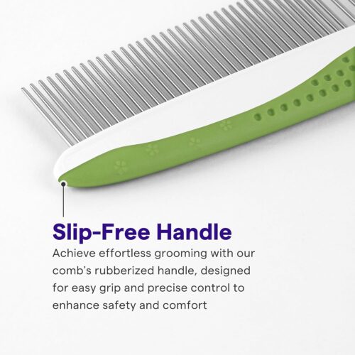 Dog Comb for Removes Tangles and Knots - Cat Comb for Removing Matted Fur - Grooming Tool with Stainless Steel Teeth and Non-Slip Grip Handle - Best Pet Hair Comb for Home Grooming Kit - Ebook Guide - Image 4