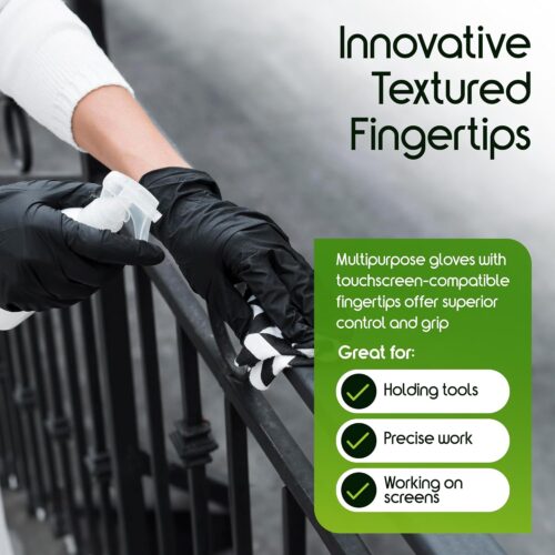 Inspire Black Nitrile Gloves HEAVY DUTY 6 Mil Nitrile Chemical Resistant Medical Cooking Cleaning Disposable Black Gloves - Image 8
