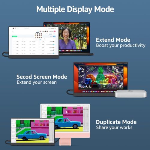 cocopar Portable Monitor 15.6 Inch 1080P Travel Monitor with Speaker HDMI USB-C External Monitor for Laptop MacBook Surface PC Xbox PS4/5, with Cover Stand VESA - Image 7
