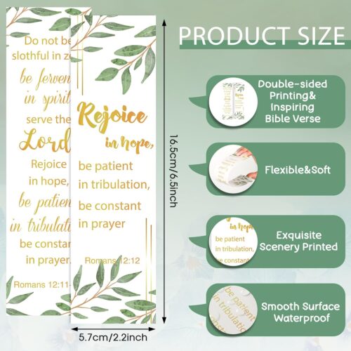 72 Pcs Christian Scripture Bookmarks Women Mothers Day Gifts Bulk Christian Bible Verse Bookmark Inspirational Positive Faith Bookmark Flower Page Clips Presents Gift Reading Lover(Classic Style) - Image 3