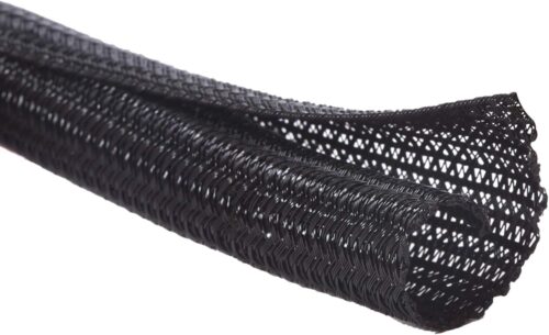 Alex Tech 25ft – 1/2 inch Cord Protector Wire Loom Tubing Cable Sleeve Split Sleeving For USB Cable Power Cord Audio Video Cable – Protect Cat From Chewing Cords – Black