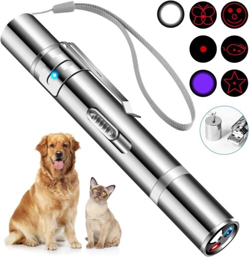Cowjag Cat Toys, Laser Pointer with 5 Adjustable Patterns, USB Recharge Laser, Long Range and 3 Modes Training Chaser Interactive Toy, Dog Laser Toy - Image 8